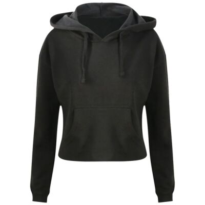 Ladies' Girlie Cropped Hooded Fleece with Pocket Thumbnail