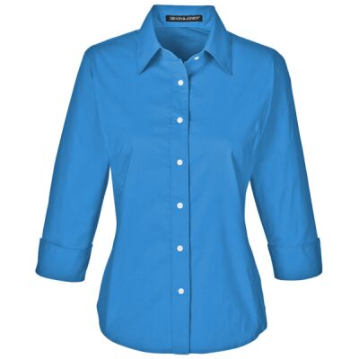Women's Perfect Fit™ Three-Quarter Sleeve Stretch Poplin Dress Shirt Thumbnail