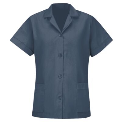 Women's Loose Fit Short Sleeve Button Smock Thumbnail