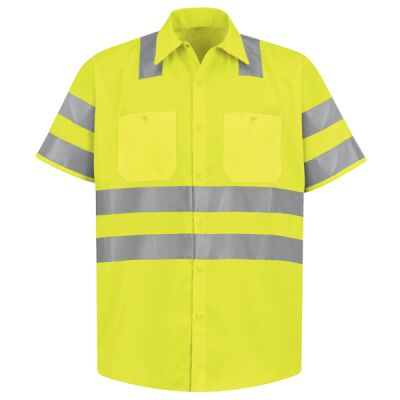 Men's High Visibility Safety Short Sleeve Work Shirt Thumbnail