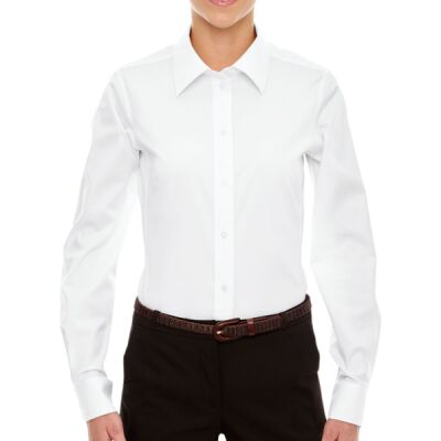 Ladies' Crown Collection® Solid Stretch Twill Woven Shirt Thumbnail