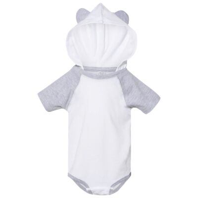 Infant Fine Jersey Raglan Bodysuit with Hood & Ears Thumbnail